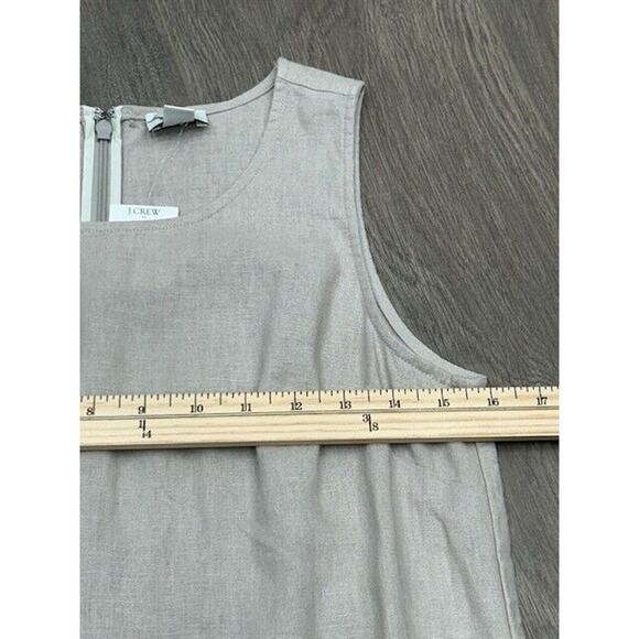 J.Crew Womens Shift Dress Sleeveless Crew Neck Linen Blend Silver Sand Sz 2 NWT - Picture 13 of 14